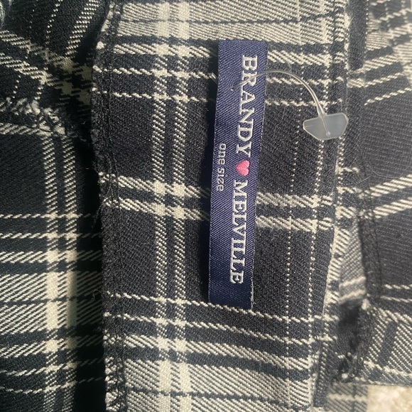 Brandy Melville Black & White Plaid Wrap Skort – One Size - Picture 7 of 7